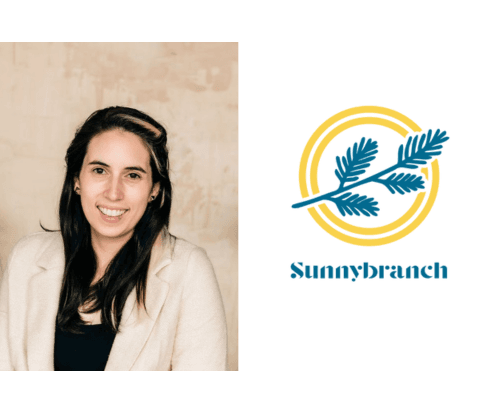 Katherine Fox headshot and Sunnybranch Wealth logo