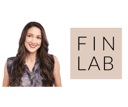 Headshot of Laura Davis and Financial Lab logo