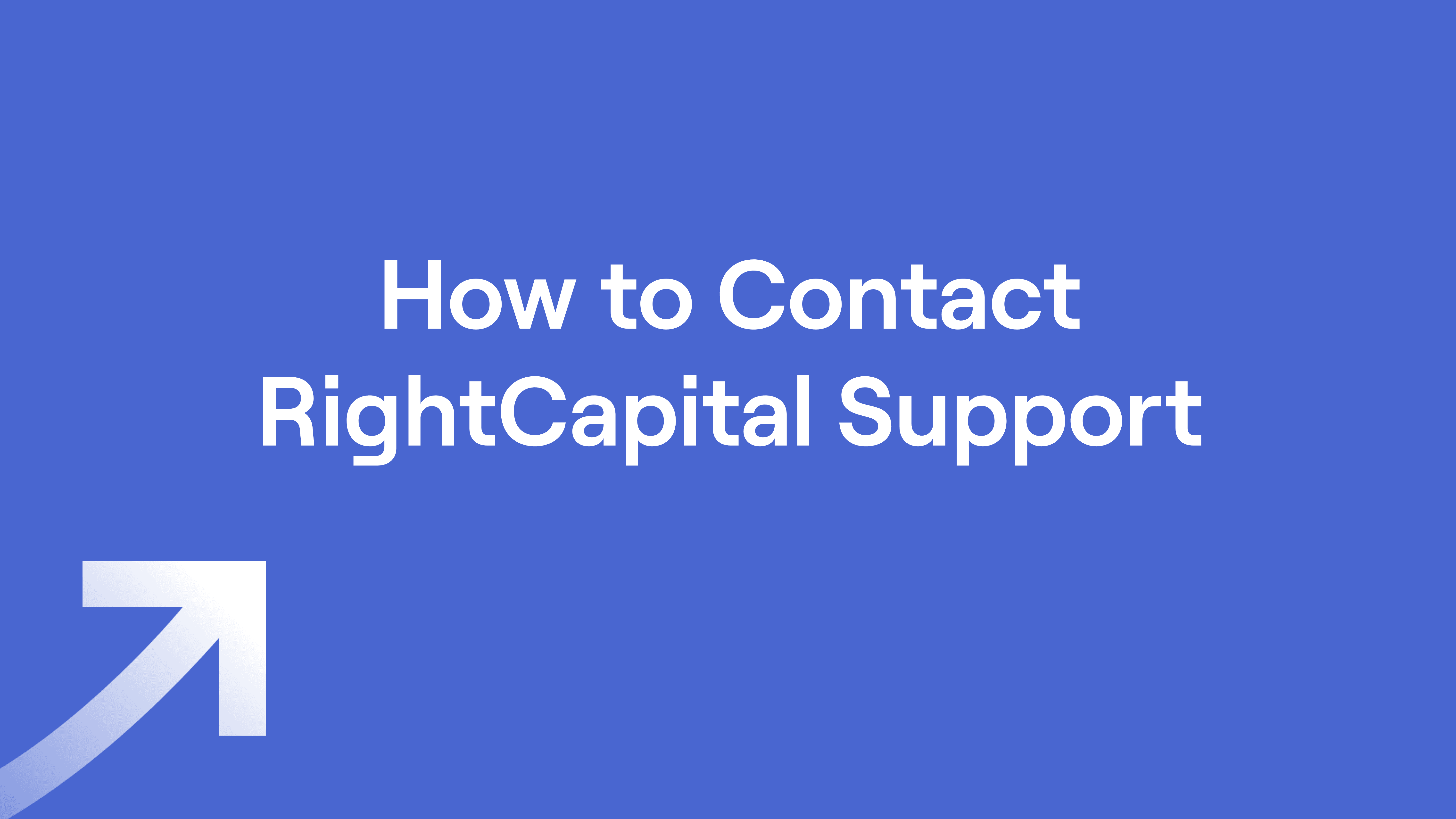 RightCapital arrow and text "How to Contact RightCapital Support"